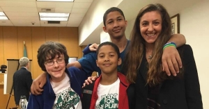 The youngest of the climate petitioners, some of whom are pictured here with attorney Andrea Rodgers, is nine years old. (Photo: Our Children's Trust/Facebook)